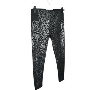 Connection 18 Womens Leopard Leggings High Rise Pull-On Gold Black Size L NWT